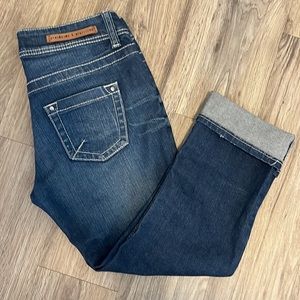 Crop denim stretch jeans